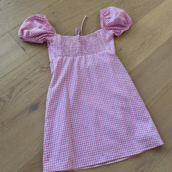 Zara Pink checkered gingham Dress Small - Picture 5 of 12